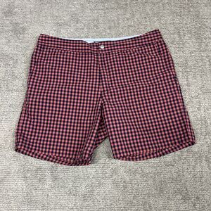 Bonobos Swim Trunks Mens 34 Gingham Check 7 Inch Inseam Board Shorts Navy Pink